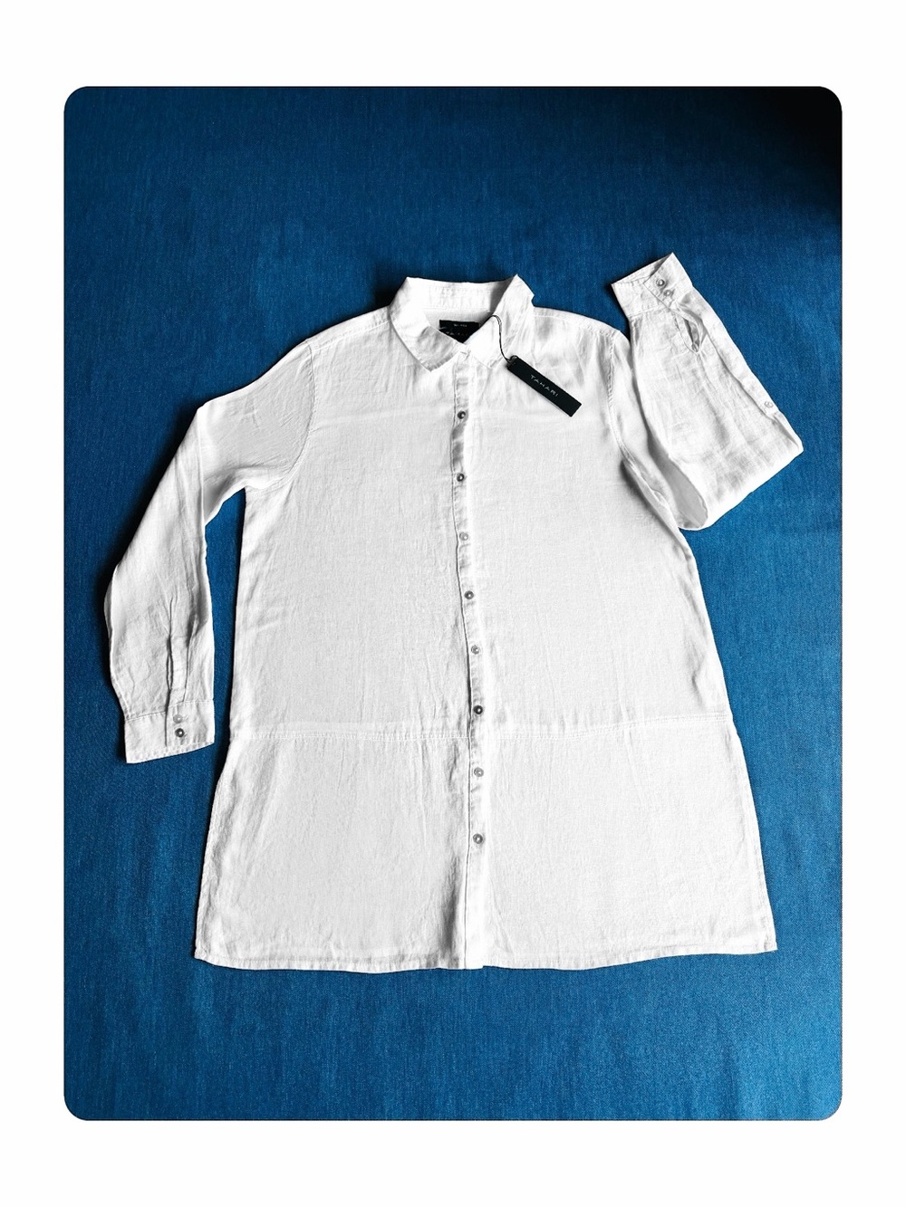★ Tahari NWT 100% Linen Seasonal Staple Limited Edition Button Up White M ★
